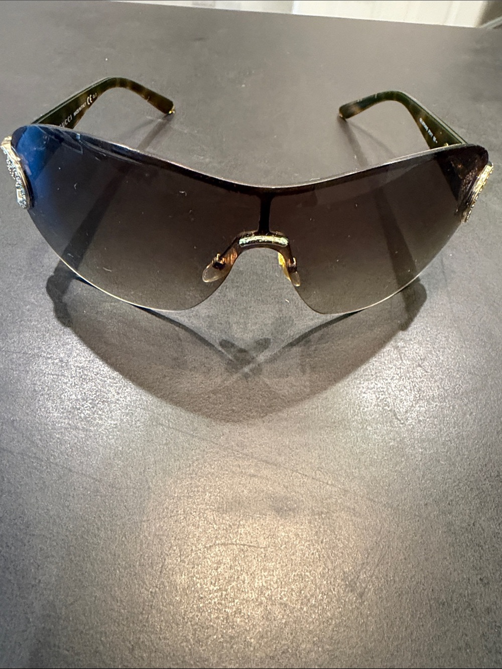 Gucci Tortoiseshell Sunglasses with Gold Hardware and Brown Gradient Lenses - Picture 2 of 8